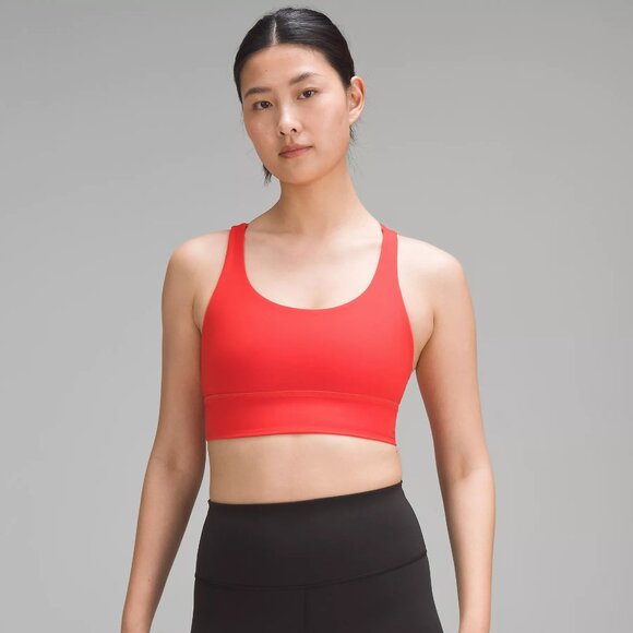 lululemon athletica Tops - lululemon Energy Longline Bra Medium Support, B–D Cups - Hot Heat